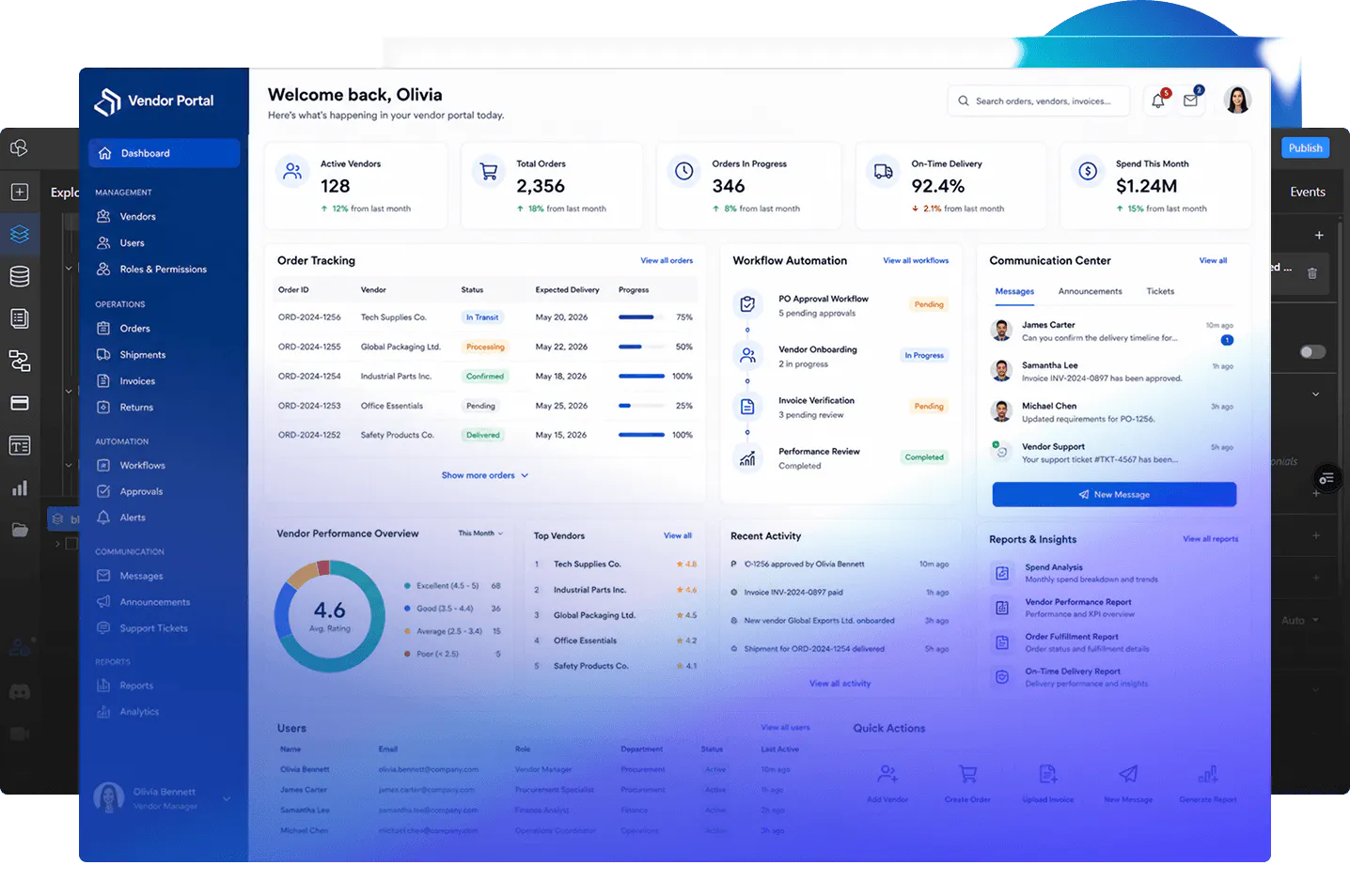 Vendor portal dashboard hero image